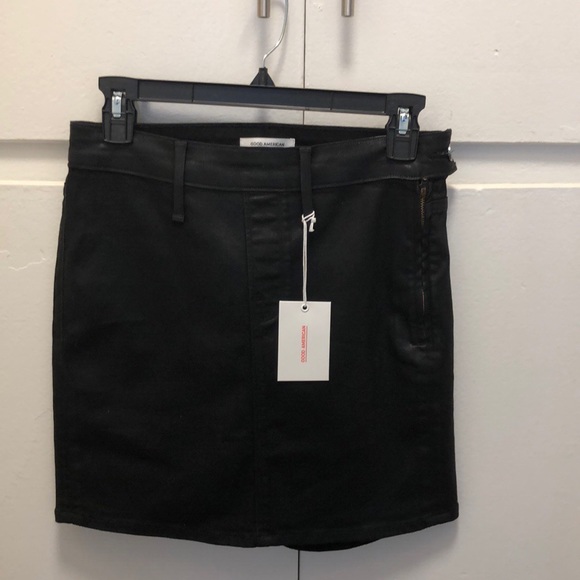 Good American Dresses & Skirts - Good American waxed denim mini skirt Good American Dresses & Skirts - Good American waxed denim mini skirt